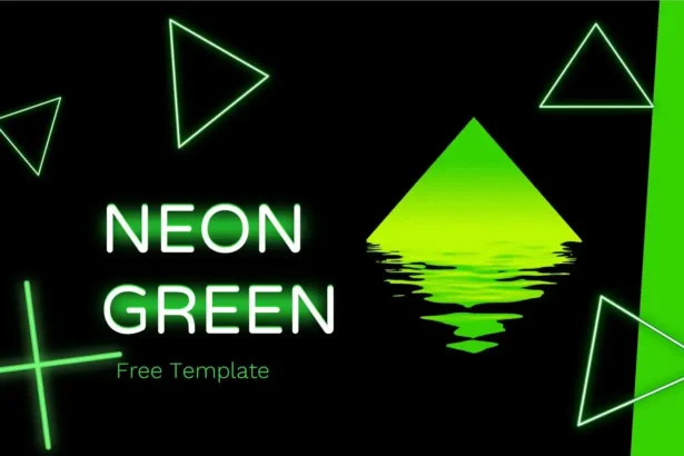 Plantilla PowerPoint de Verde Neón