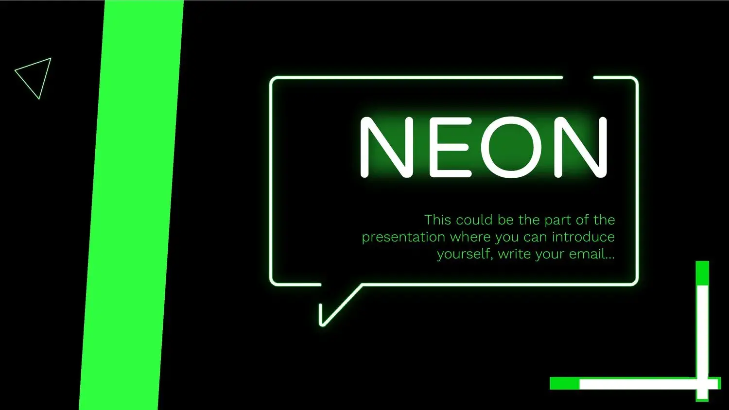 Plantilla PowerPoint de Verde Neón