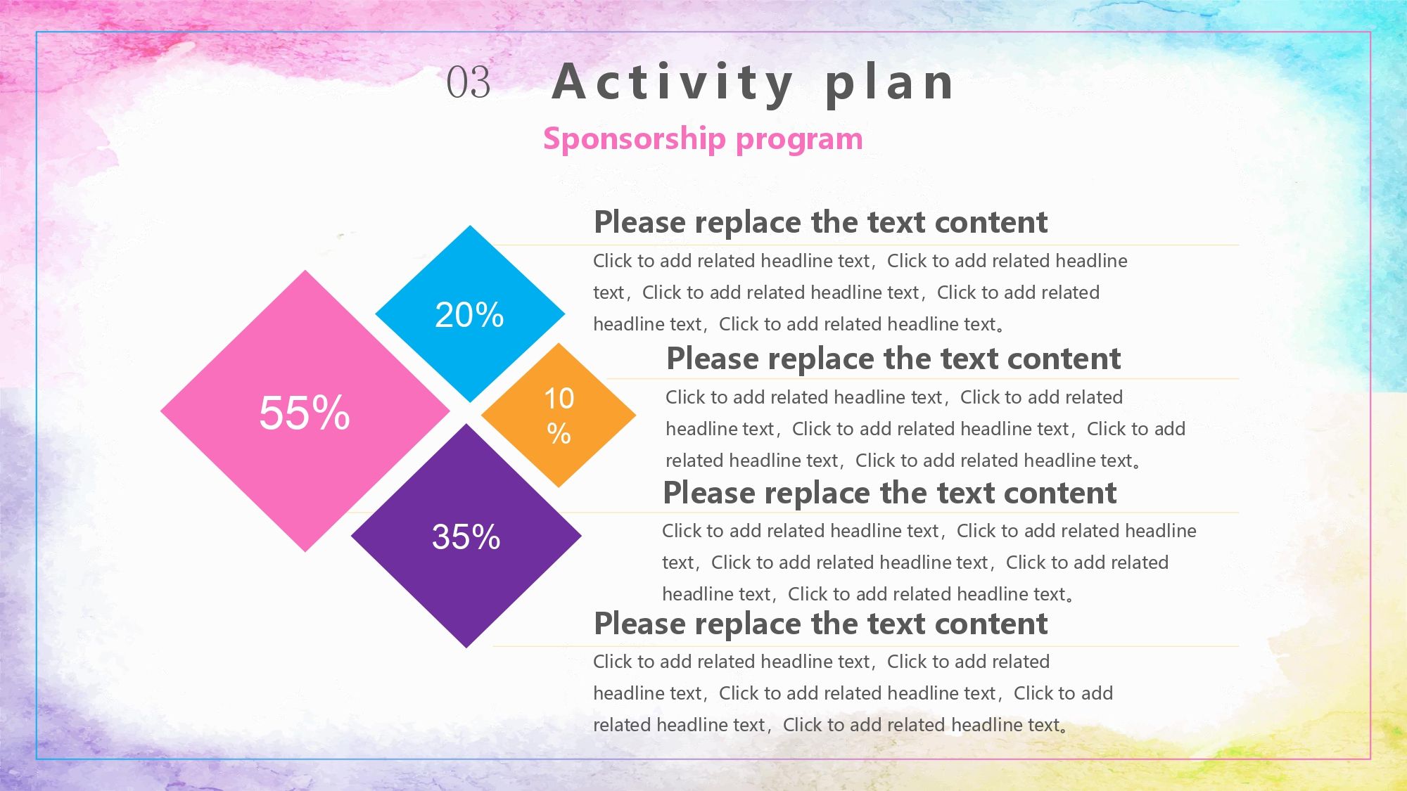 Bordes Coloridos Plantilla PowerPoint