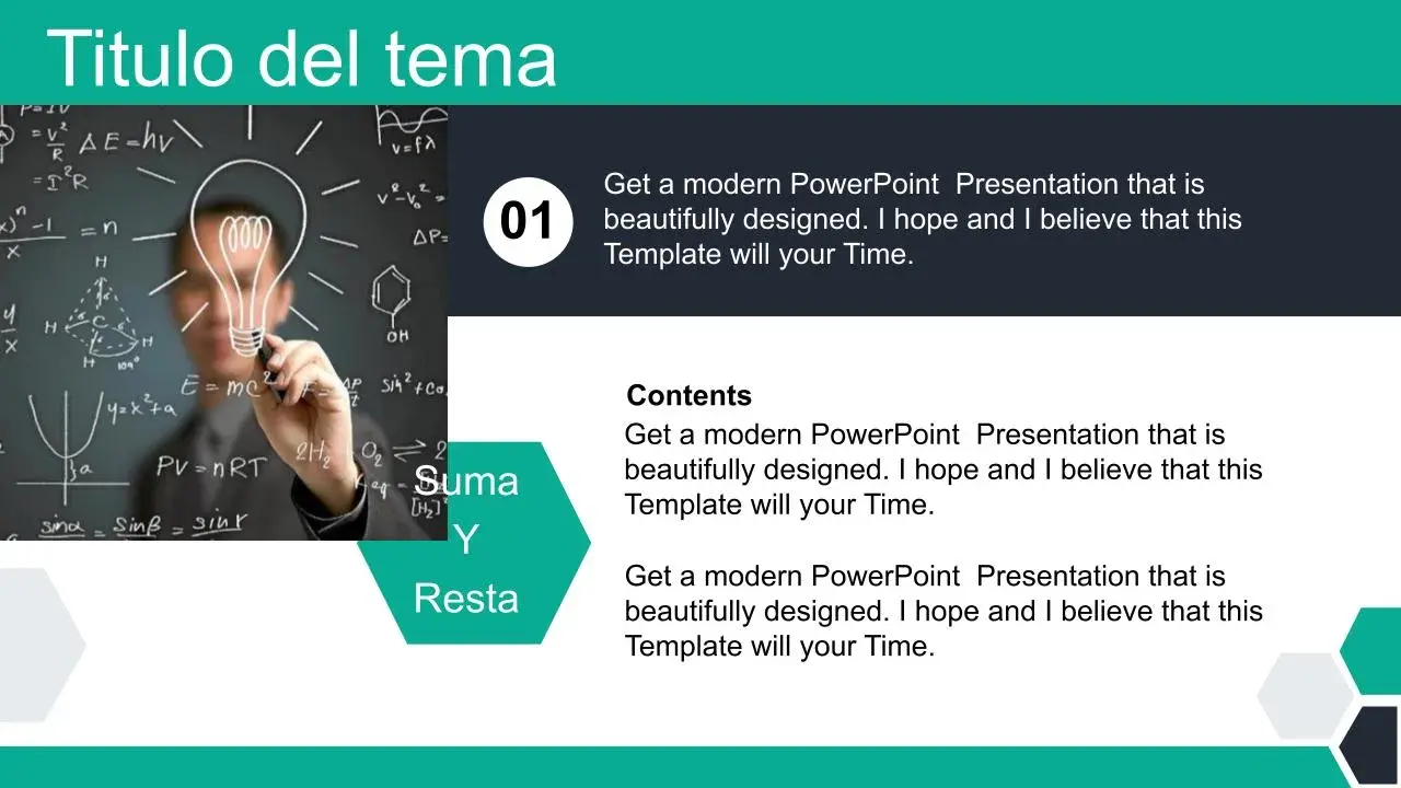 Diseño Hexagonal Plantilla PowerPoint