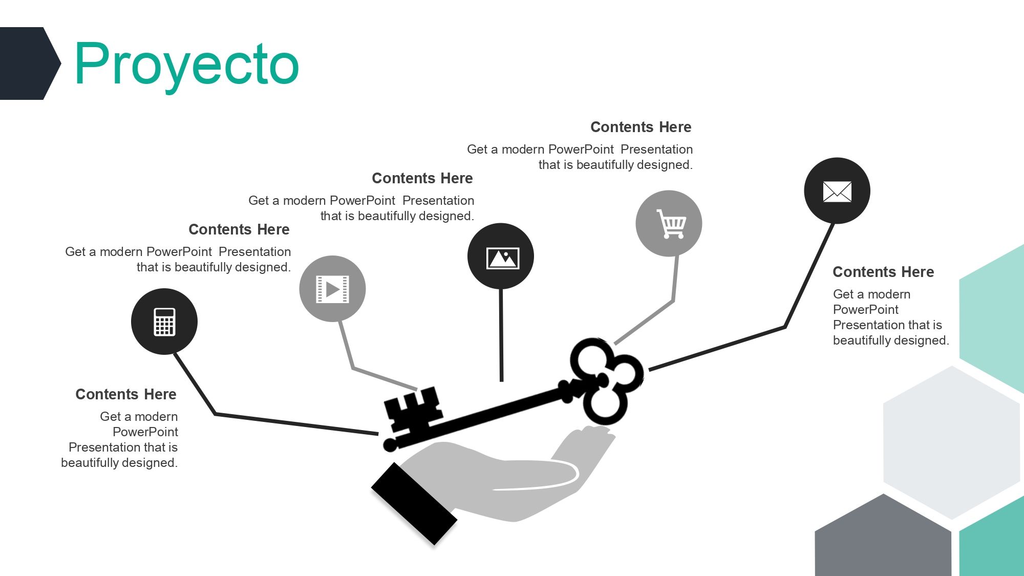 Diseño Hexagonal Plantilla PowerPoint