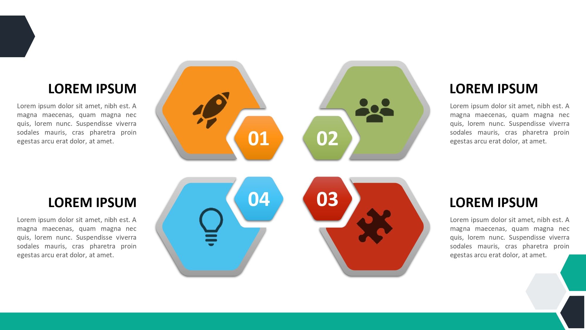 Diseño Hexagonal Plantilla PowerPoint