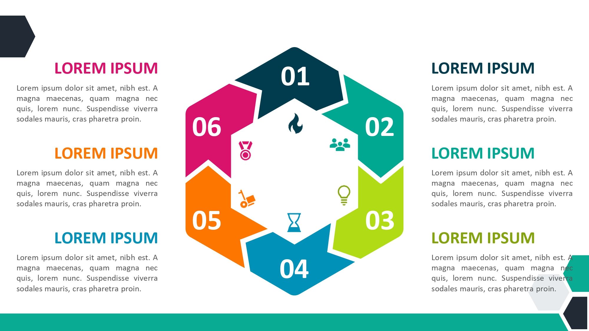 Diseño Hexagonal Plantilla PowerPoint