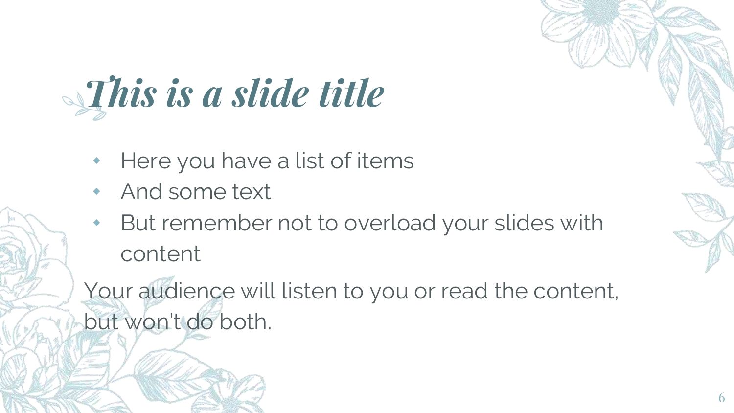 Estilo Floral Plantilla PowerPoint