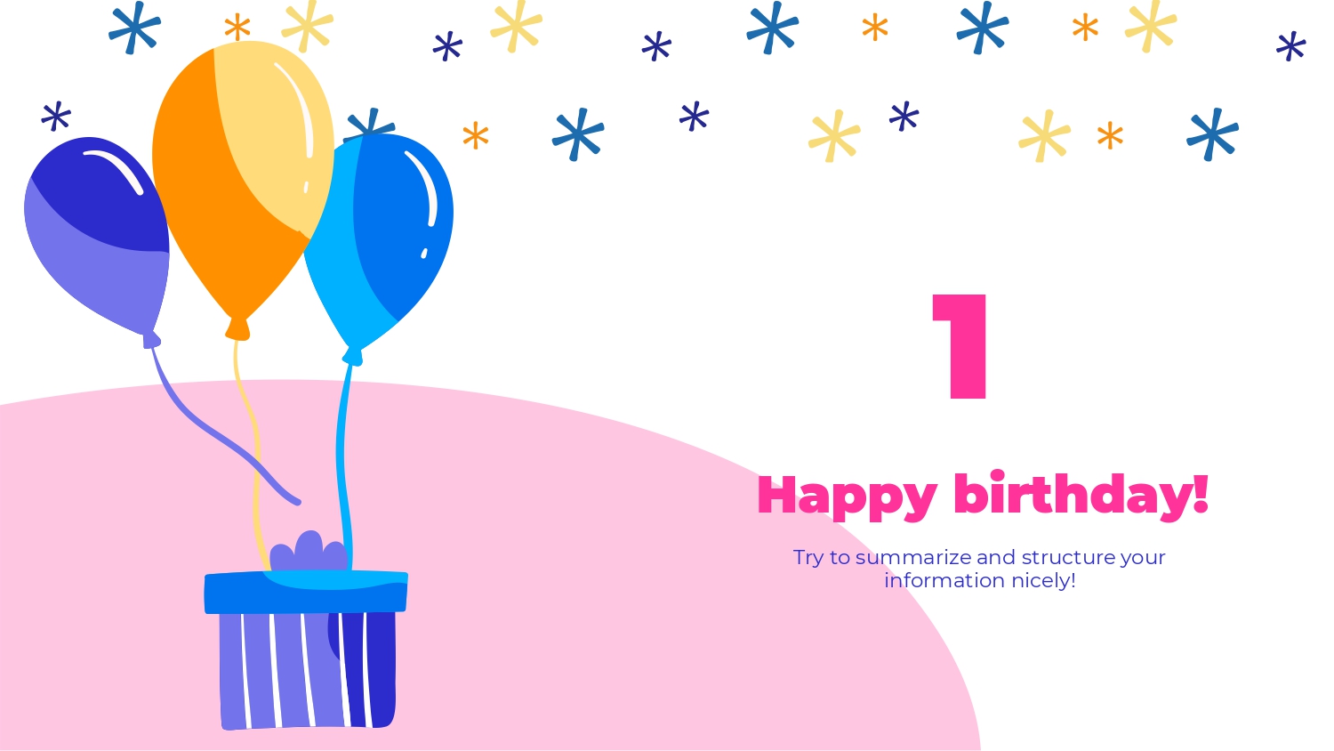 Feliz Cumpleaños Para Niños Plantilla PowerPoint