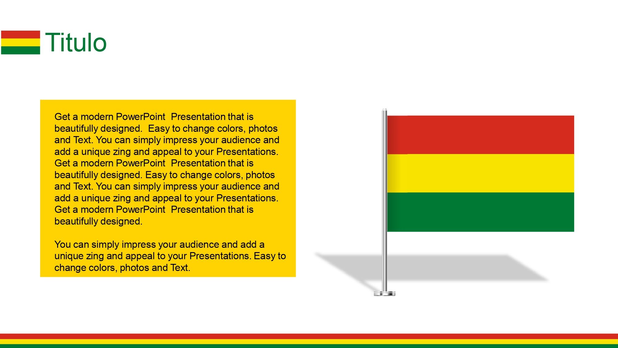 Fiestas Patrias de Bolivia Plantilla PowerPoint