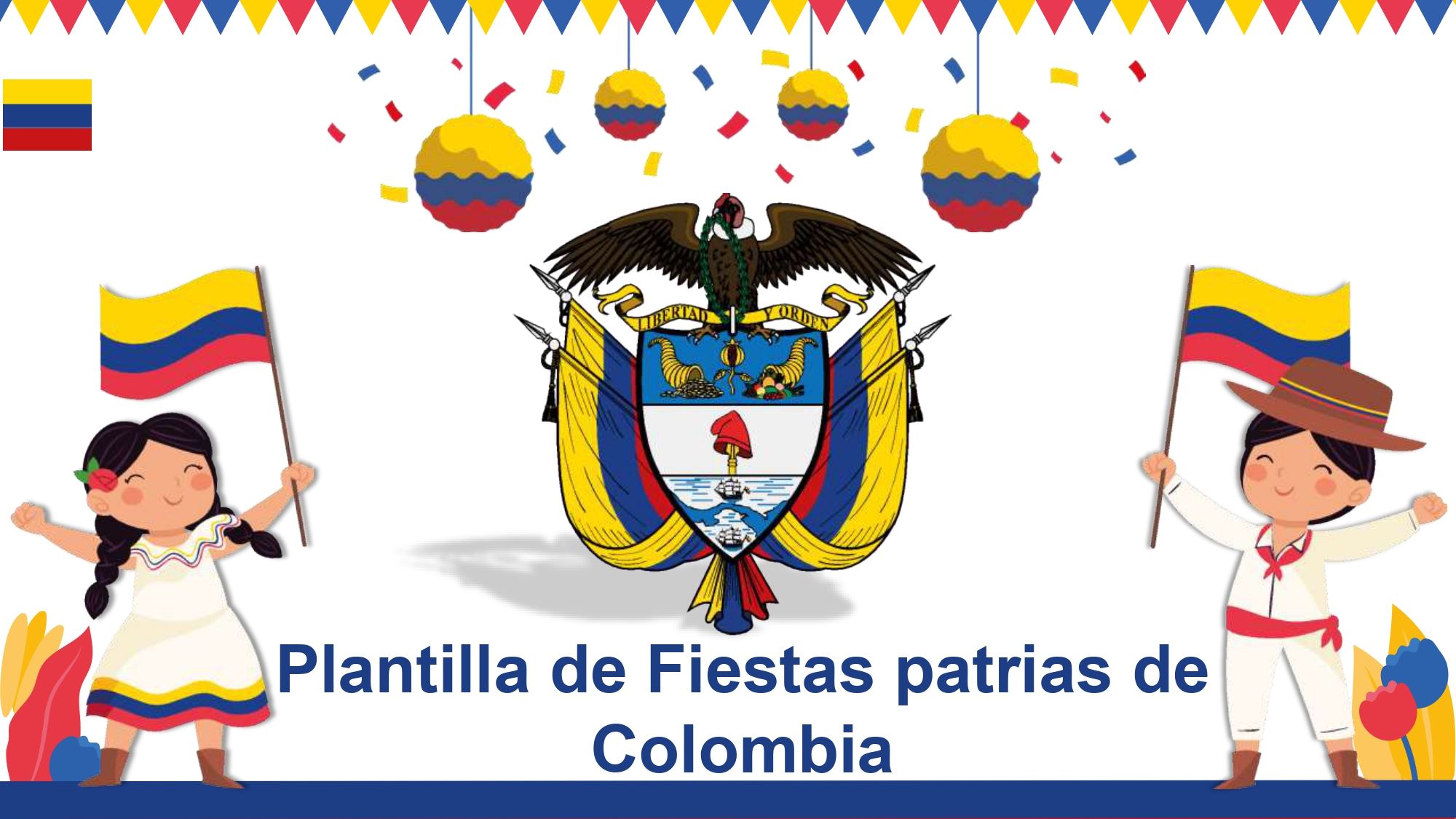 Fiestas Patrias de Colombia Plantilla PowerPoint