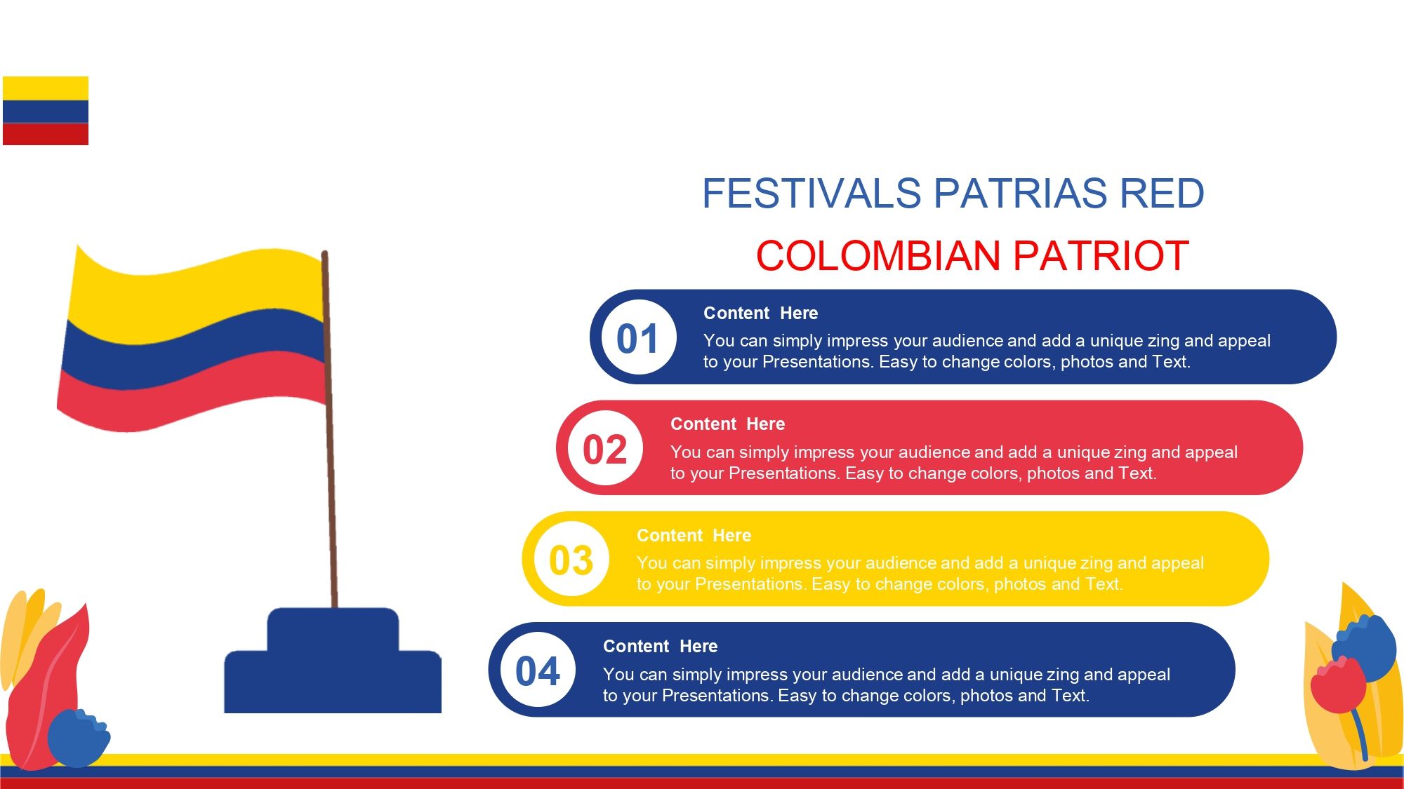 Fiestas Patrias de Colombia Plantilla PowerPoint