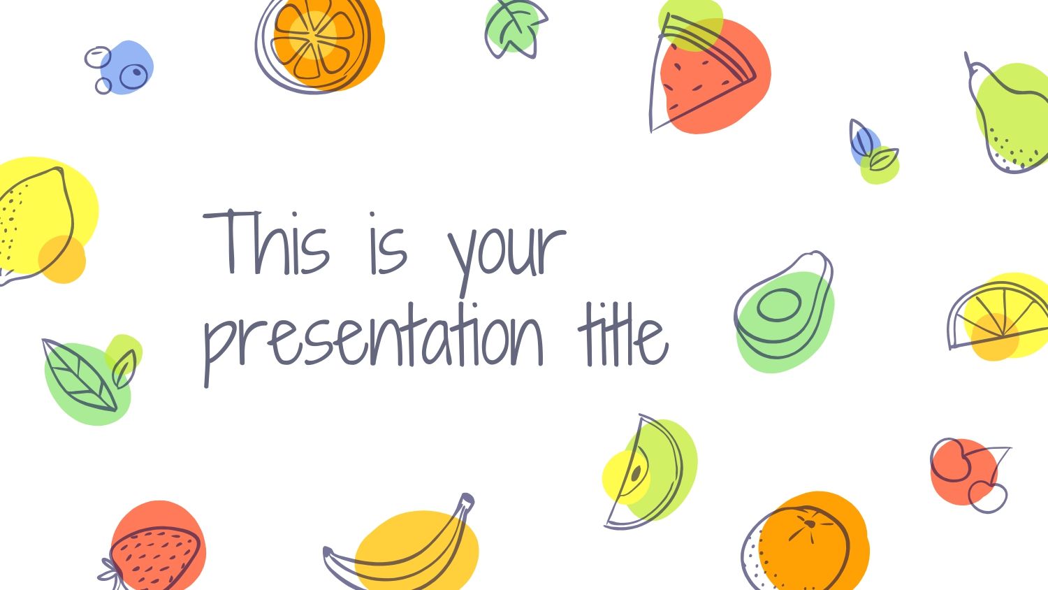 Frutas Dibujadas Plantilla PowerPoint
