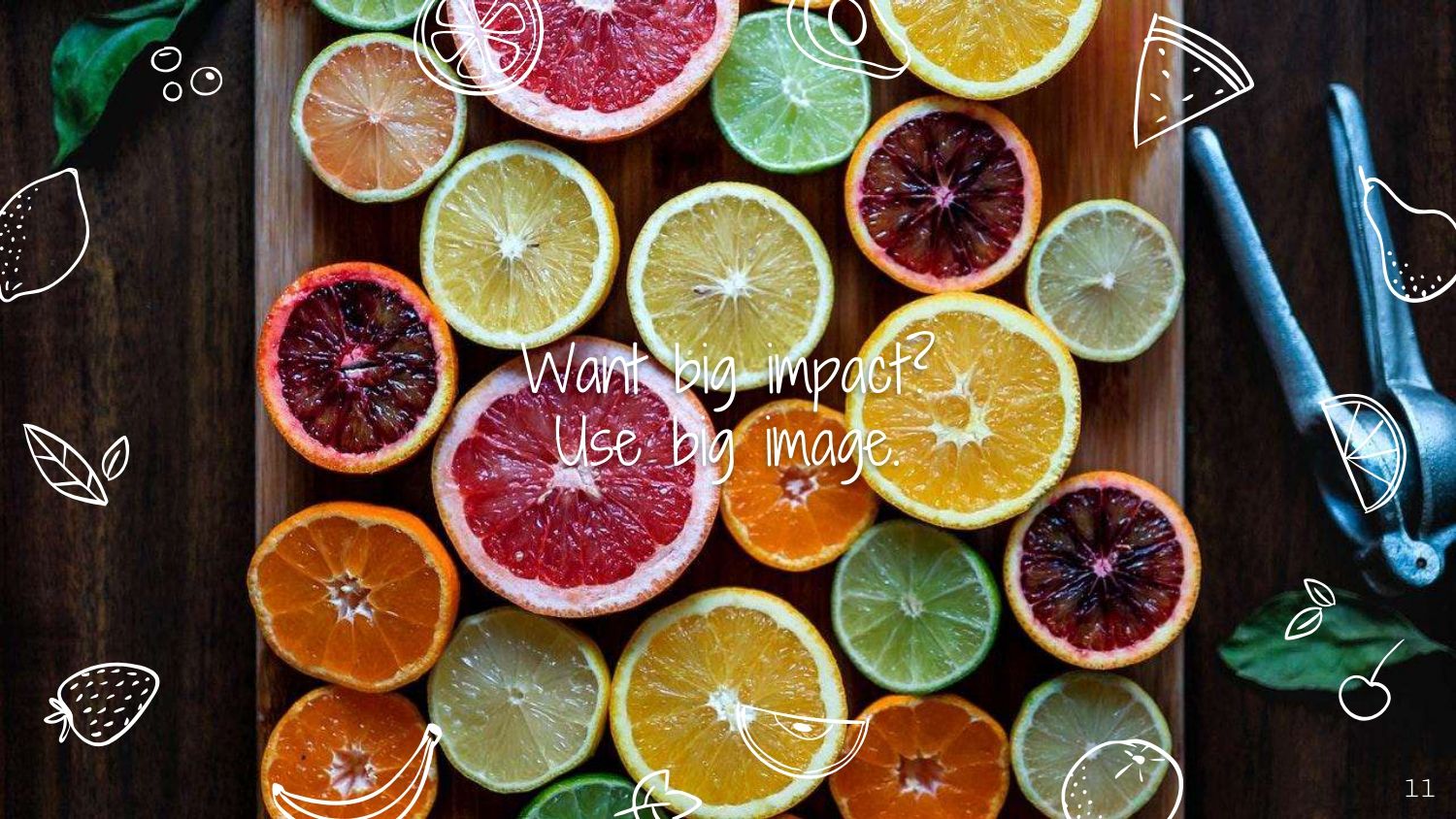 Frutas Dibujadas Plantilla PowerPoint
