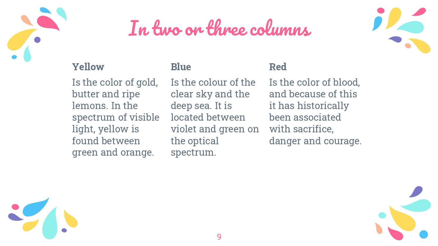 Gotas coloridas Plantilla PowerPoint