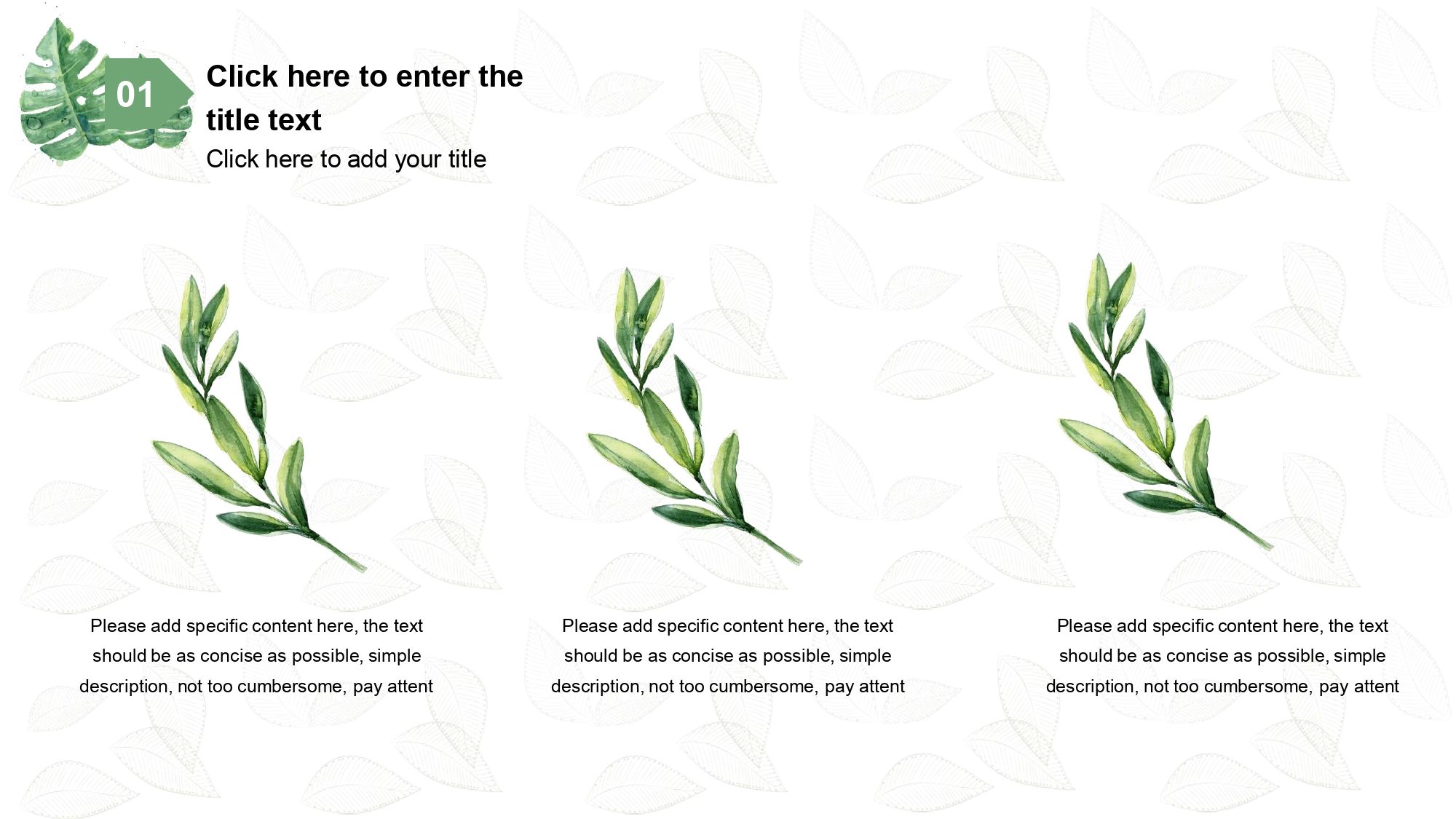 Hojas de Plantas Plantilla PowerPoint