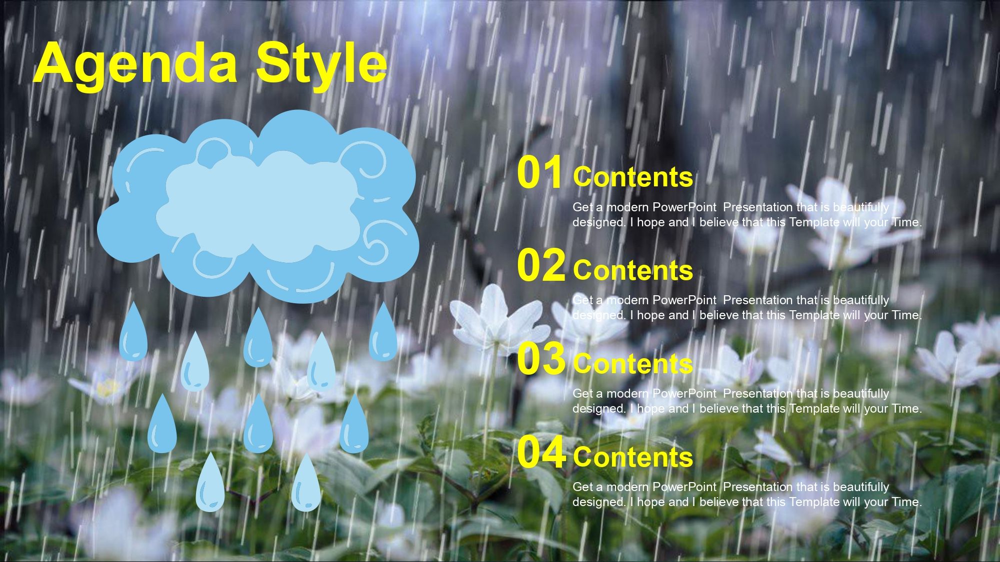 Lluvia Plantilla PowerPoint