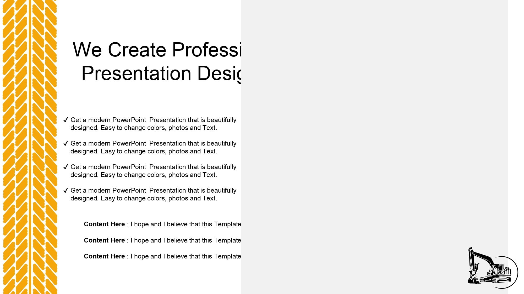 Maquinaria Pesada Plantilla PowerPoint