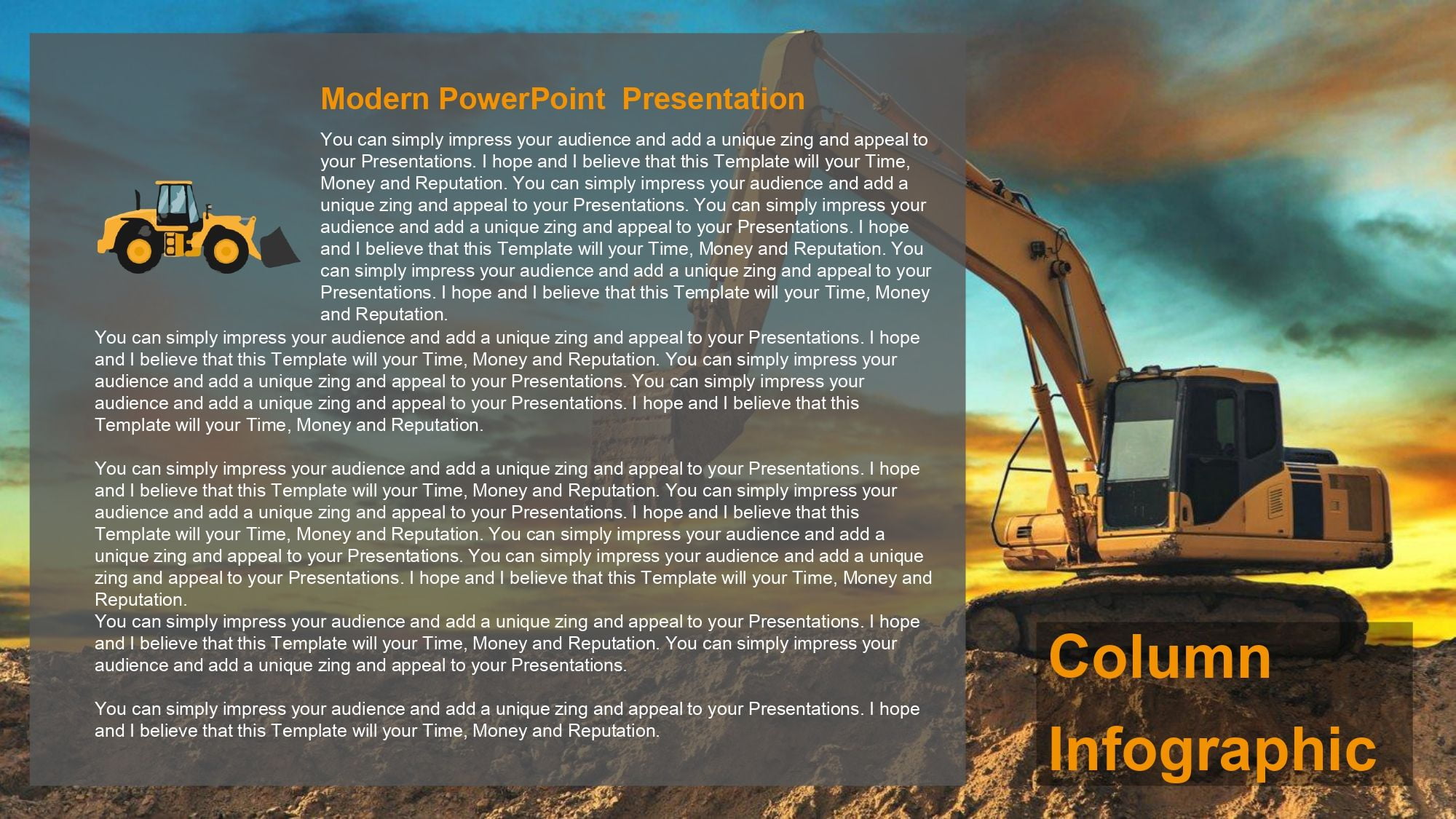 Maquinaria Pesada Plantilla PowerPoint