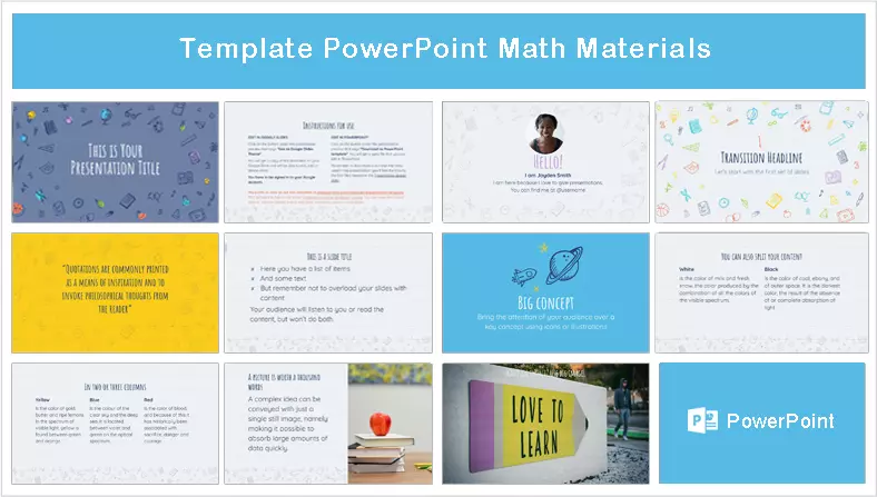 Materiales de Matemáticas Plantilla PowerPoint