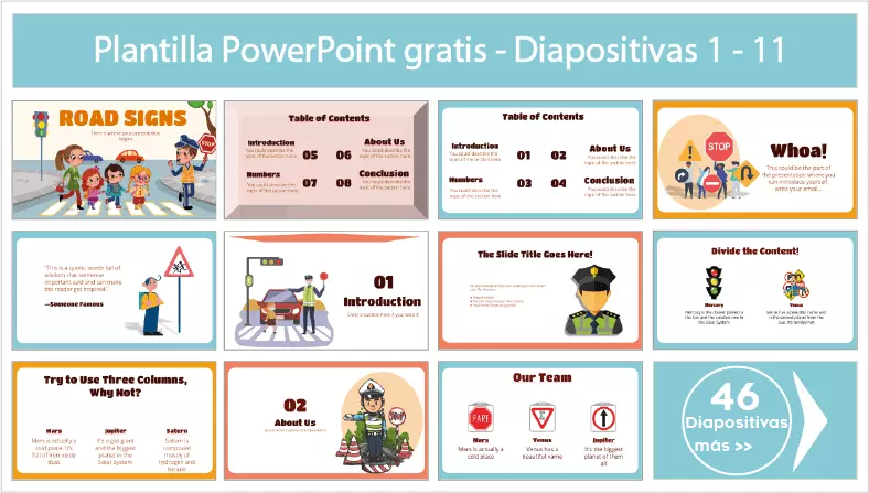 Señales de Transito Plantilla PowerPoint