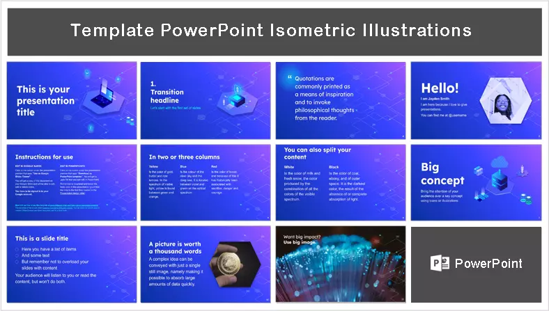 Ilustraciones Isométricas Plantilla PowerPoint