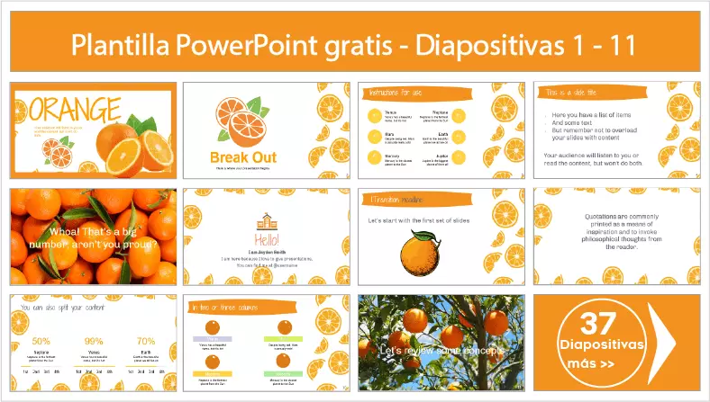 Naranja Plantilla PowerPoint