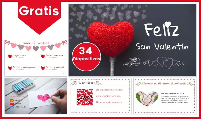 Tarjeta de San Valentín Plantilla PowerPoint