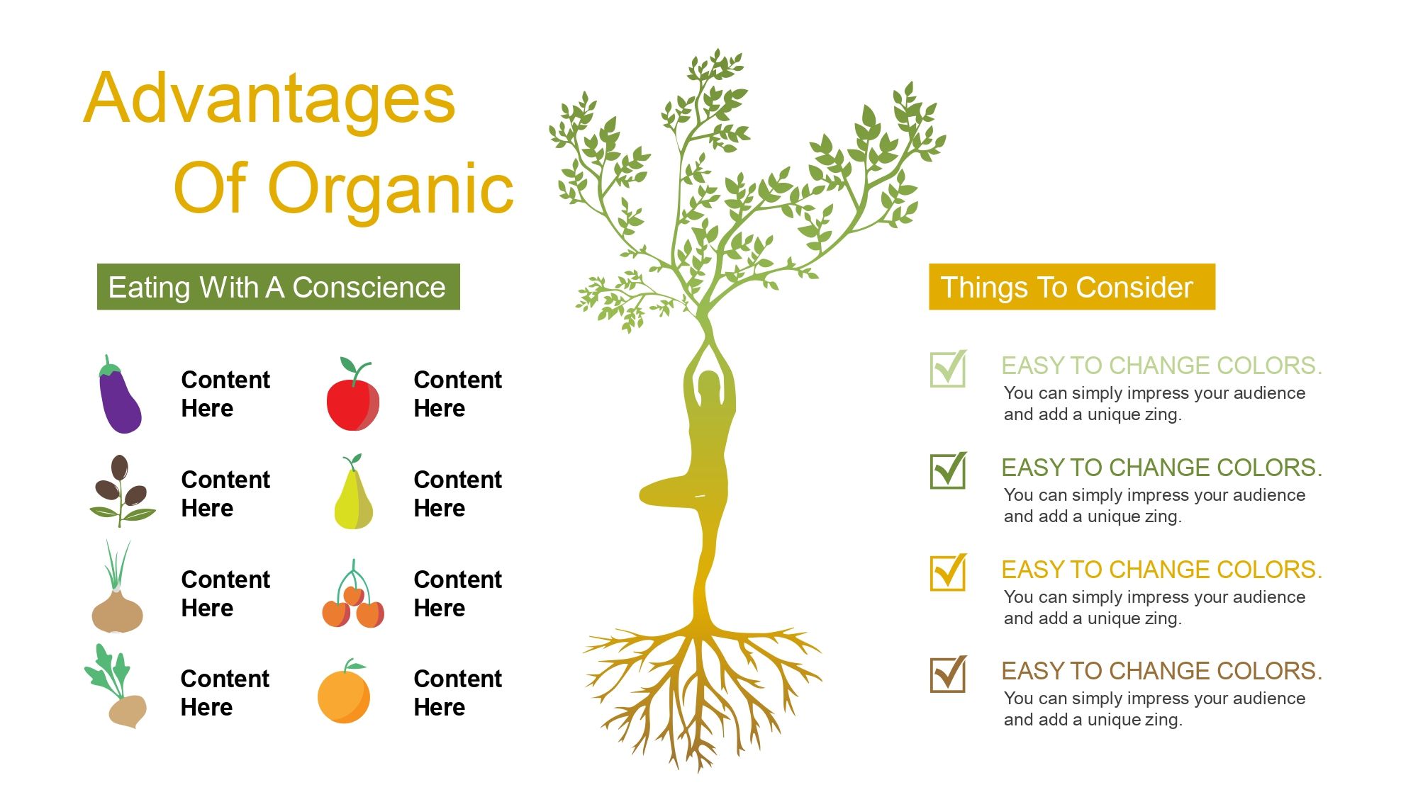 Alimentos Orgánicos Plantilla PowerPoint