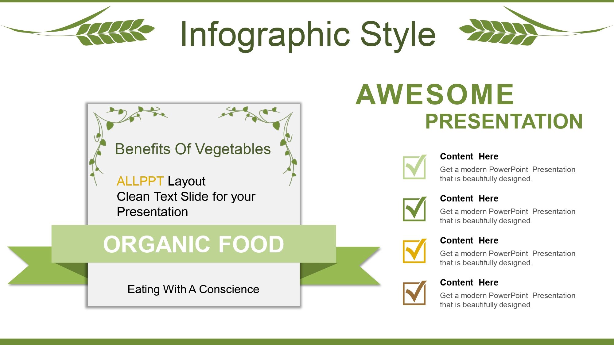 Alimentos Orgánicos Plantilla PowerPoint