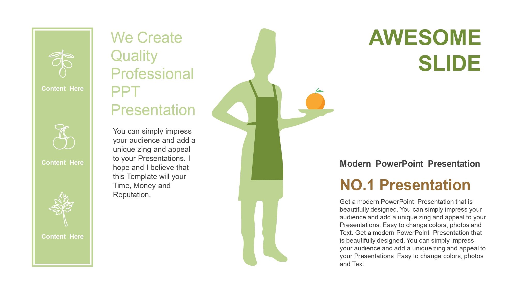 Alimentos Orgánicos Plantilla PowerPoint