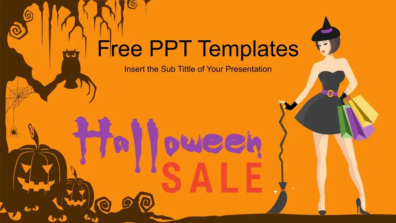 Compras de Halloween Plantilla PowerPoint