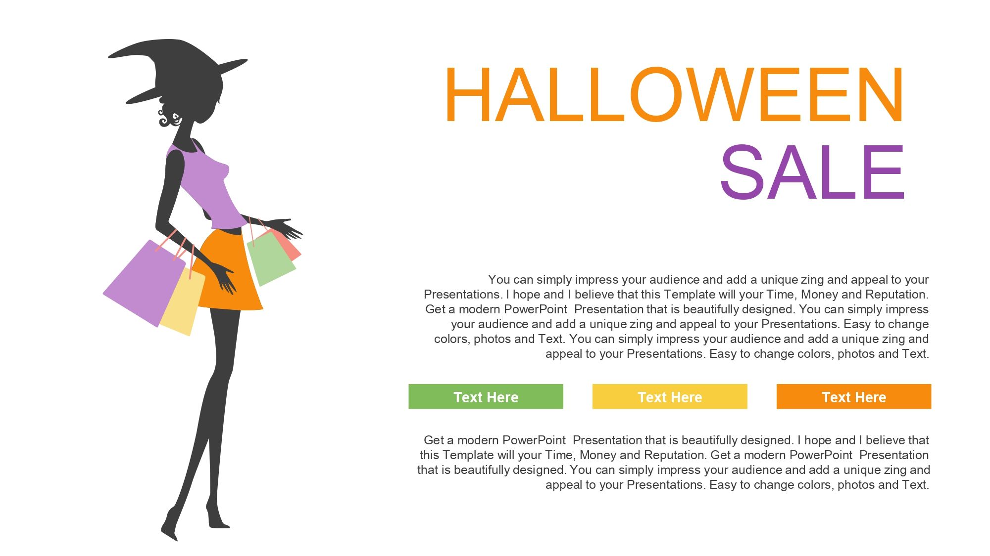 Compras de Halloween Plantilla PowerPoint