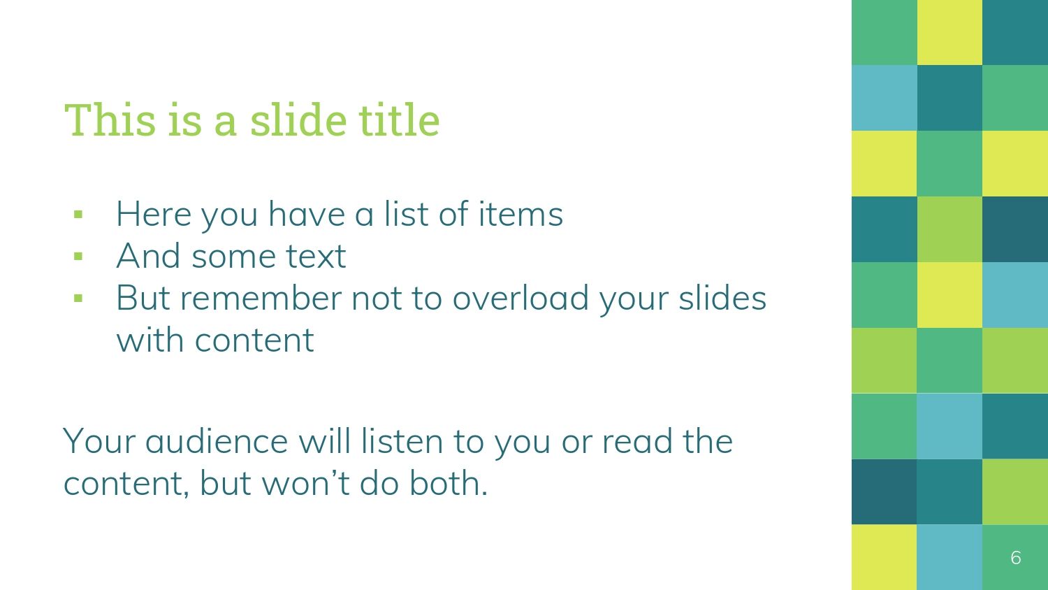 Cuadros Verdes Plantilla PowerPoint