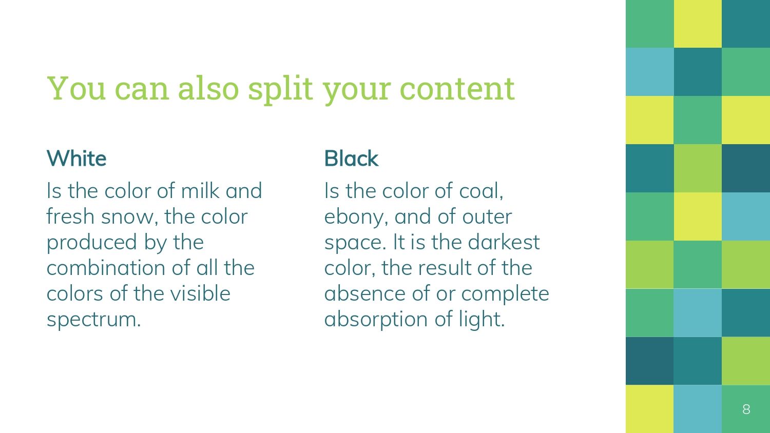 Cuadros Verdes Plantilla PowerPoint