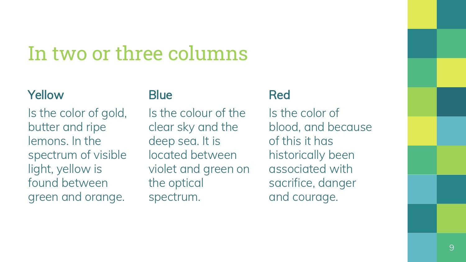 Cuadros Verdes Plantilla PowerPoint