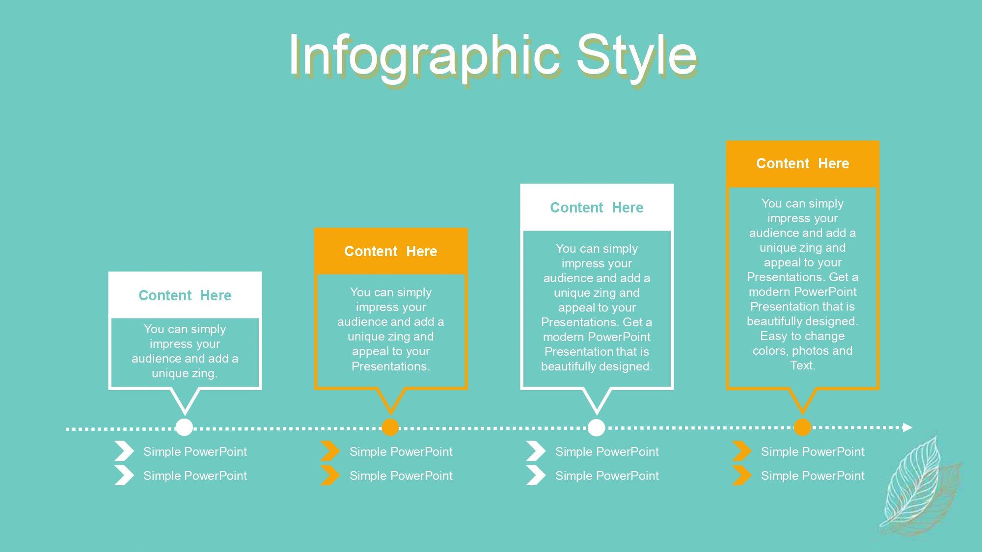Hojas Lineales Plantilla PowerPoint