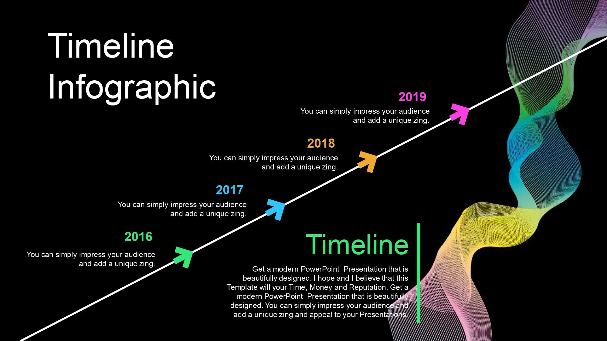 Ondas abstractas Plantilla PowerPoint