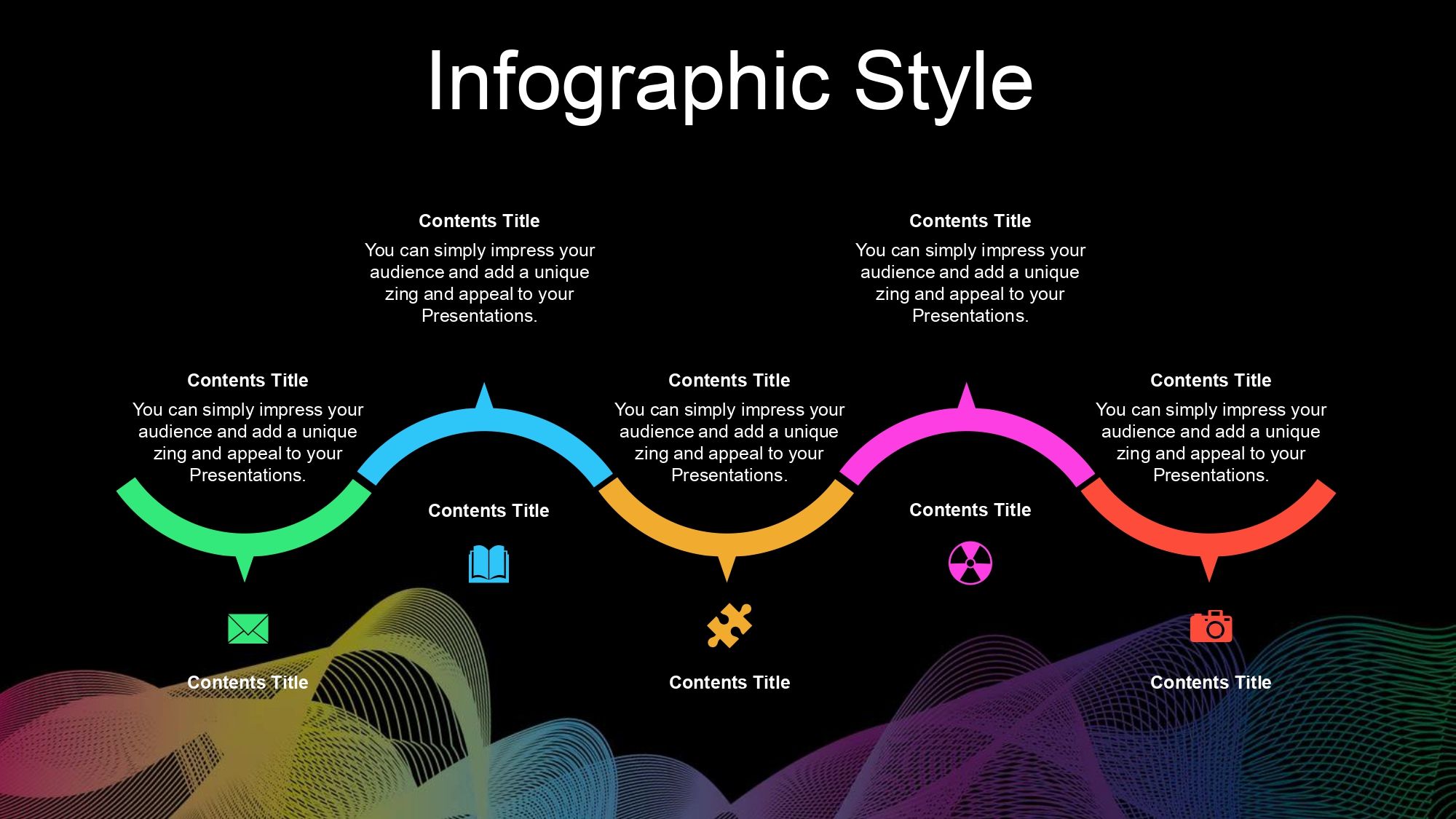Ondas abstractas Plantilla PowerPoint