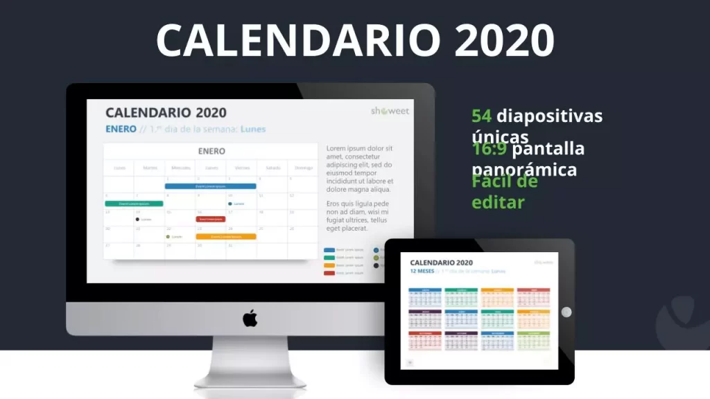Calendario 2020 en PowerPoint