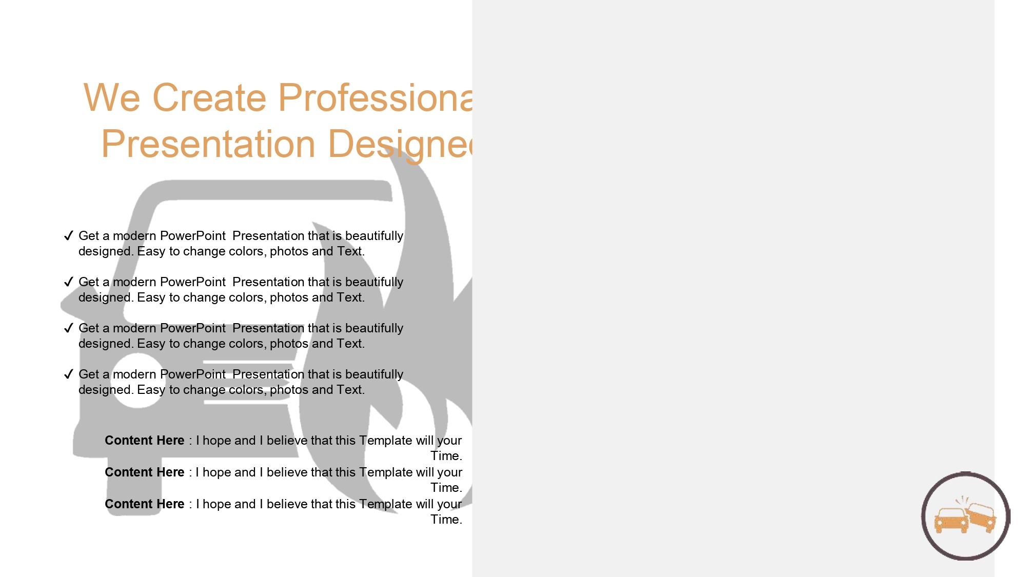 Accidentes de Transito Plantilla PowerPoint