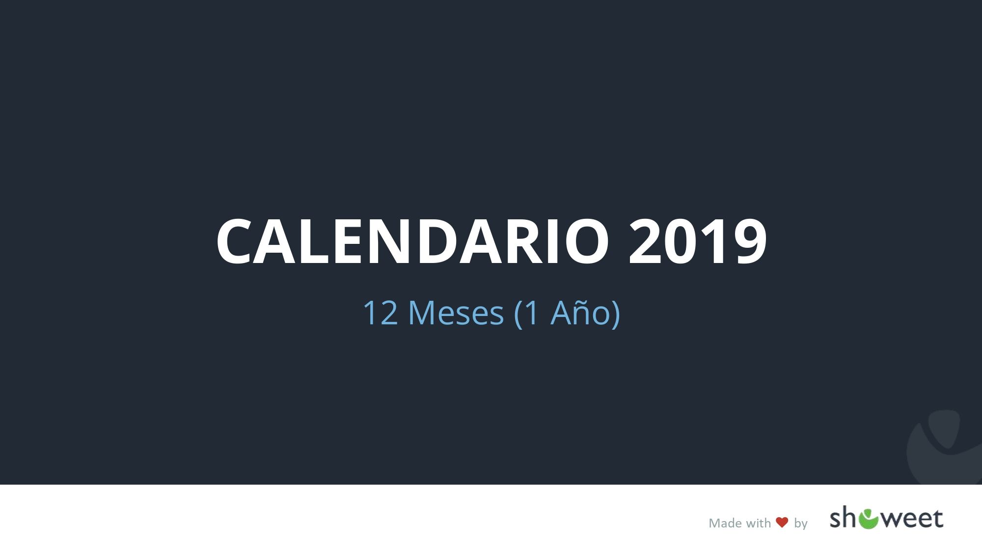 Calendario 2019 en PowerPoint