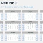 Calendario 2019 en PowerPoint