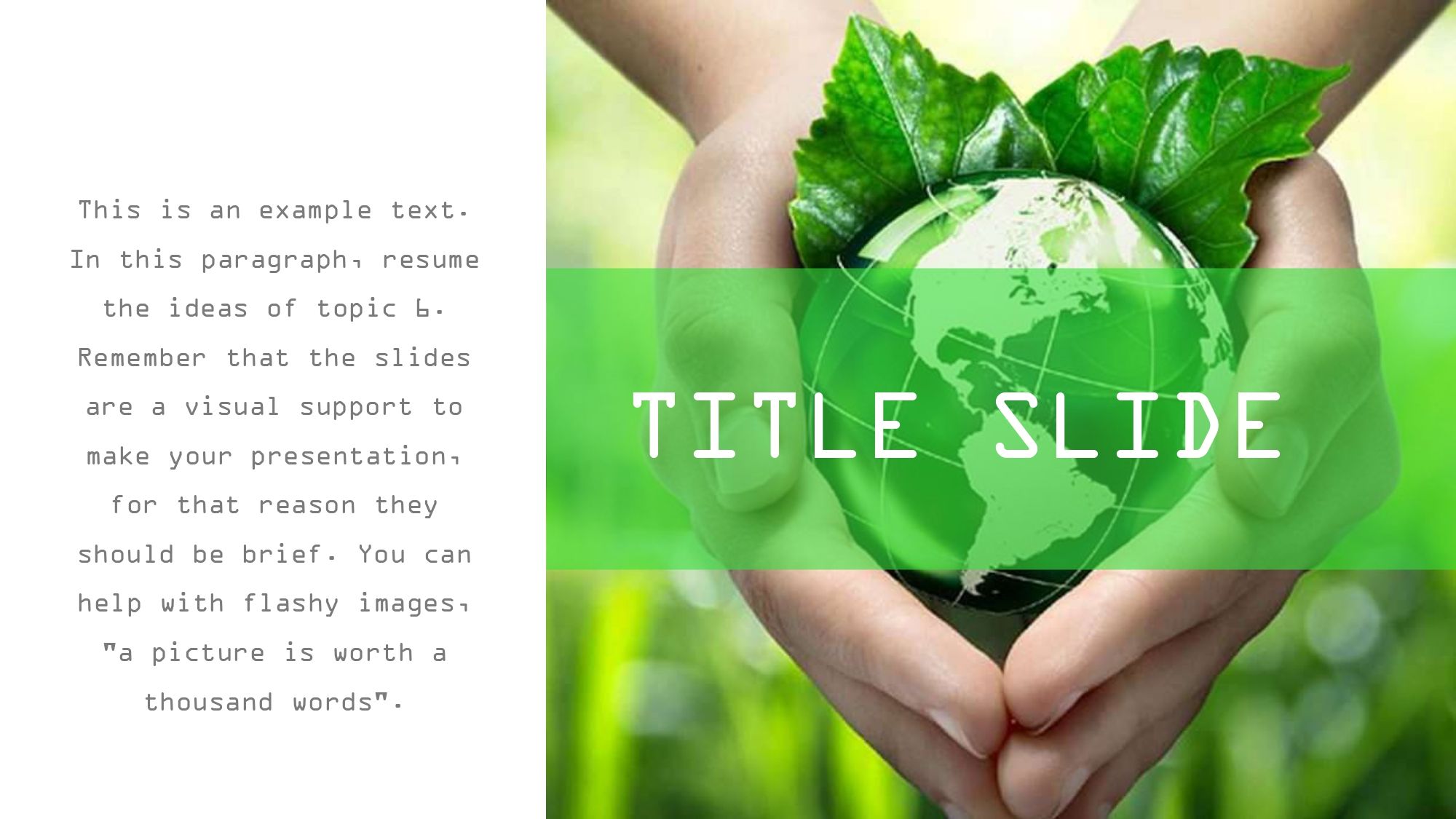 Cuidado del Medio Ambiente Plantilla PowerPoint
