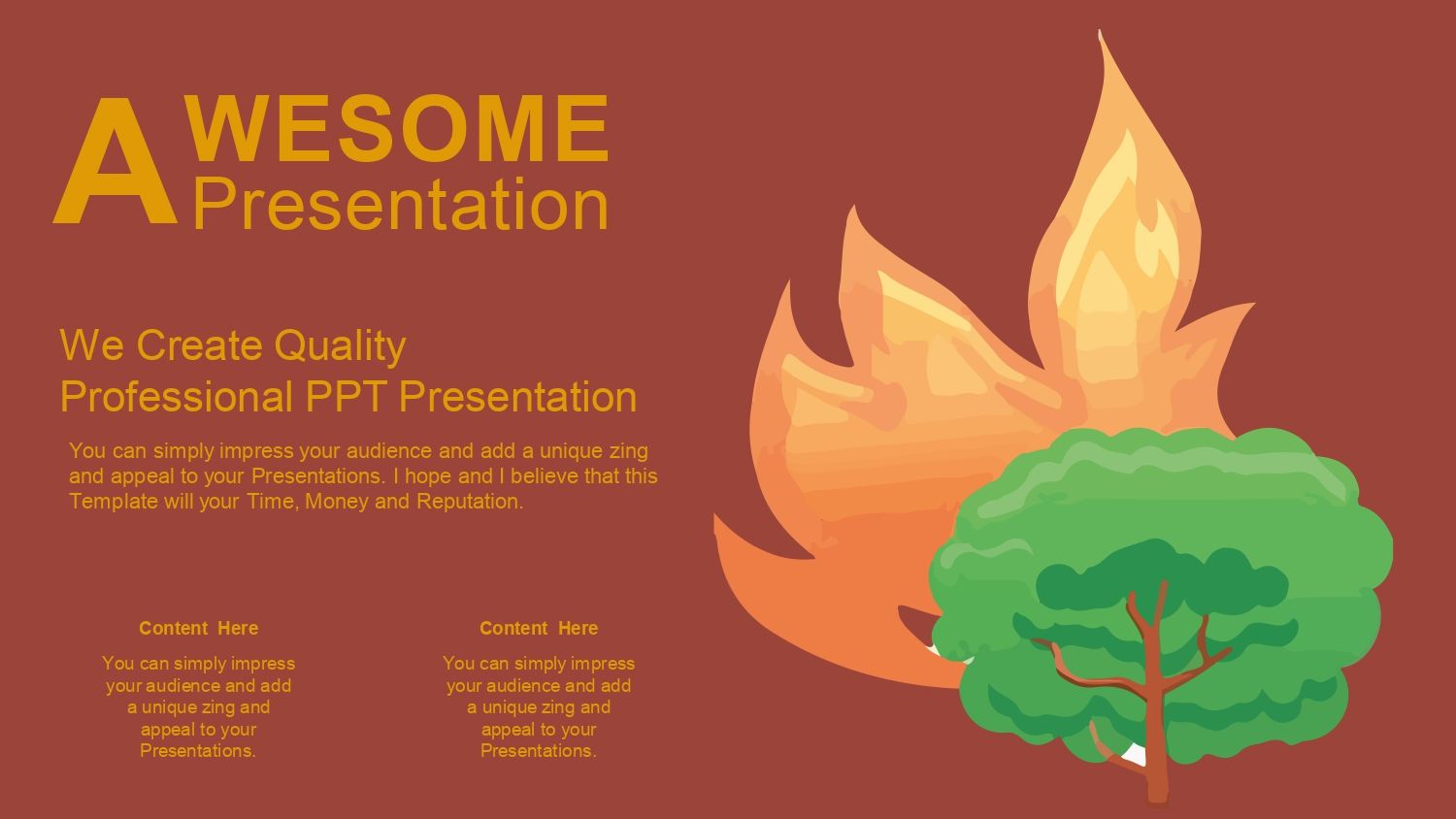 Incendio Forestal Plantilla PowerPoint