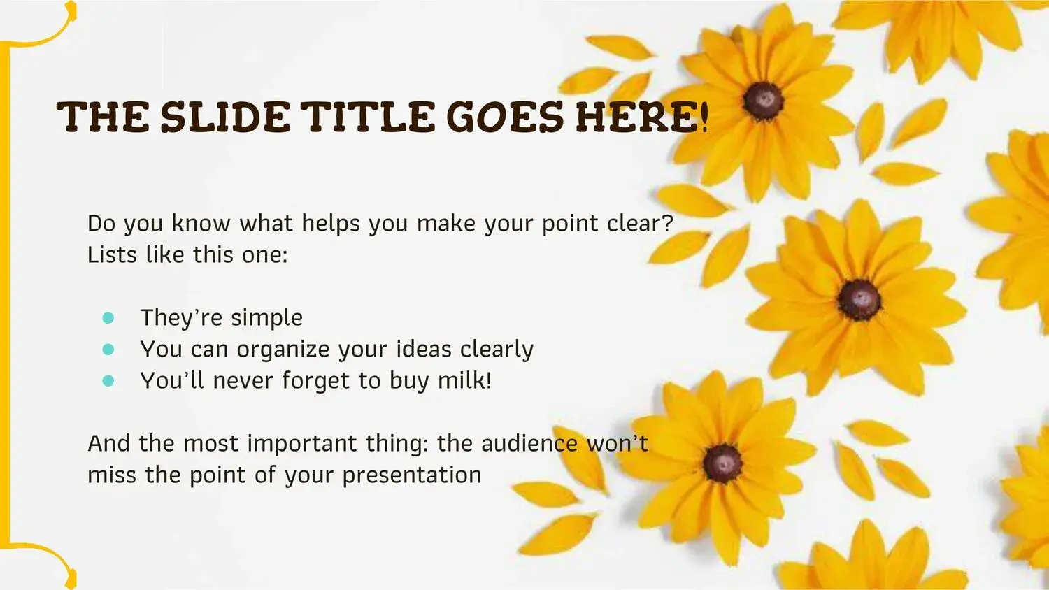 Plantilla PowerPoint de Flores Amarillas