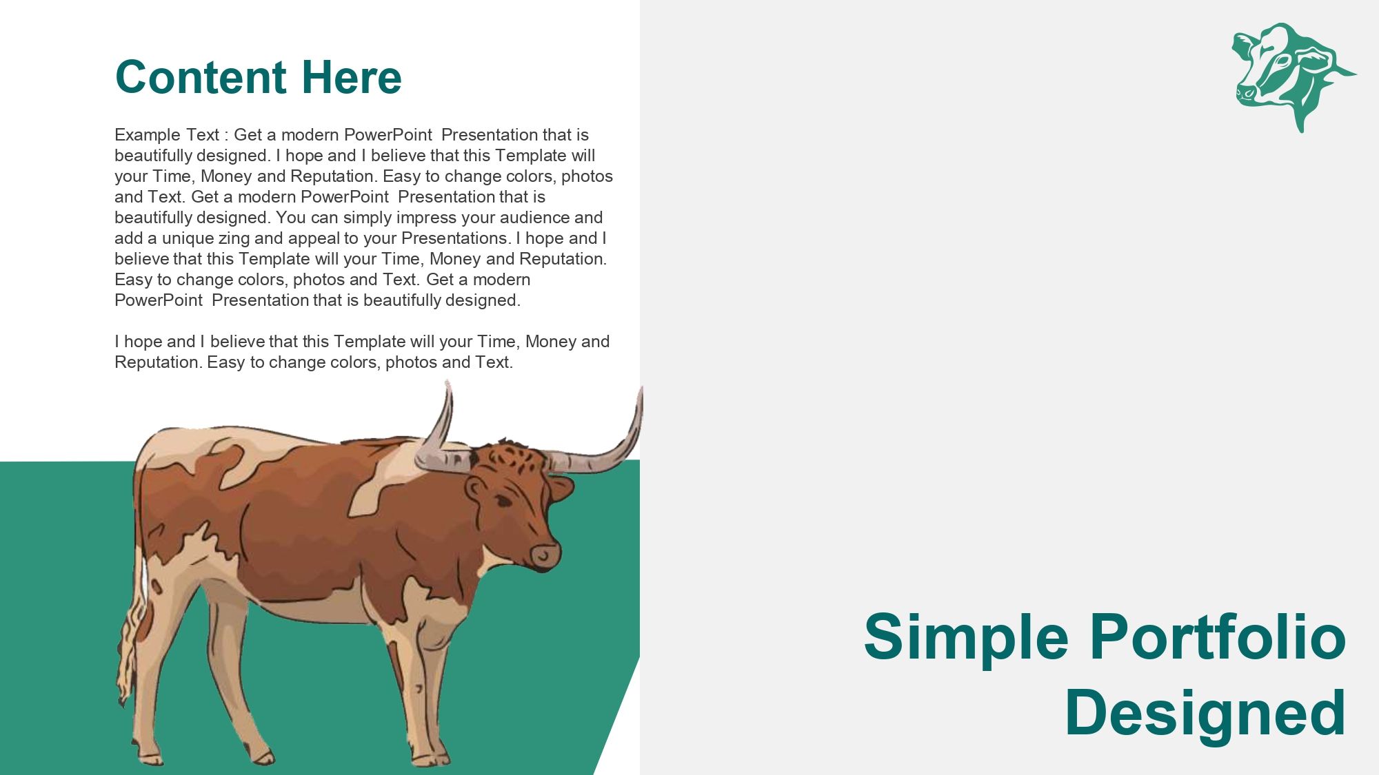Vaca Plantilla PowerPoint