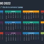 Calendario 2022 en PowerPoint