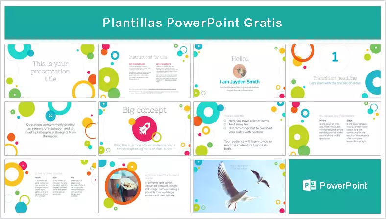 Círculos coloridos Plantilla PowerPoint