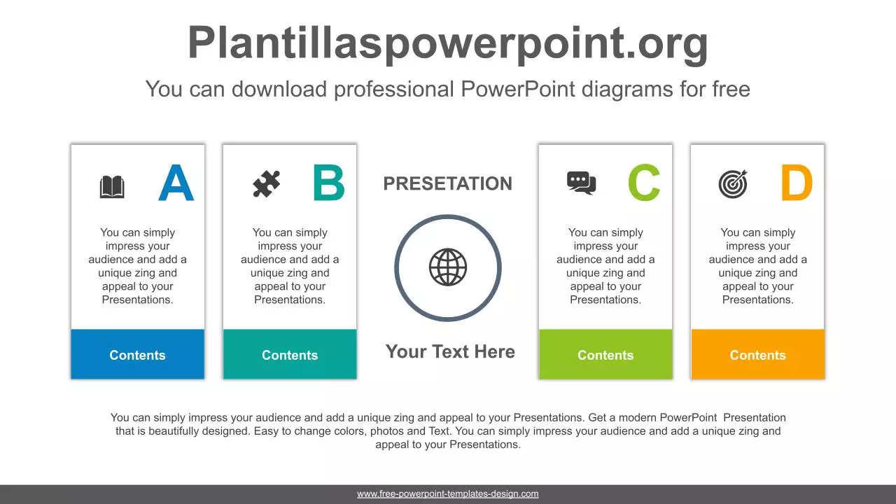 Cuadros de Colores Plantilla PowerPoint