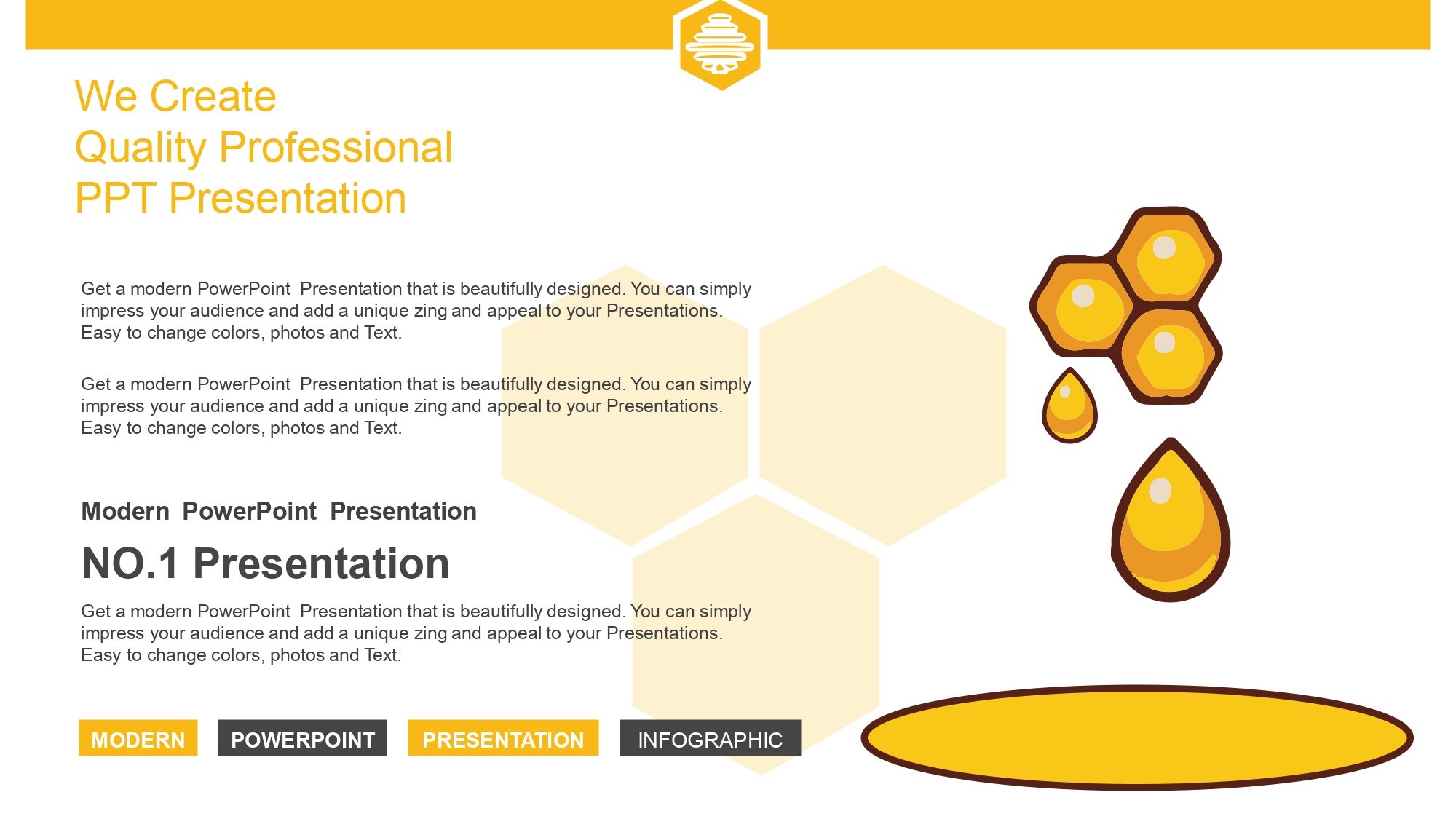 Miel de Abeja Plantilla PowerPoint