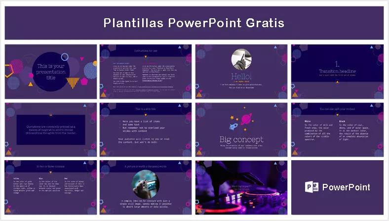 Morado Dinámico Plantilla PowerPoint