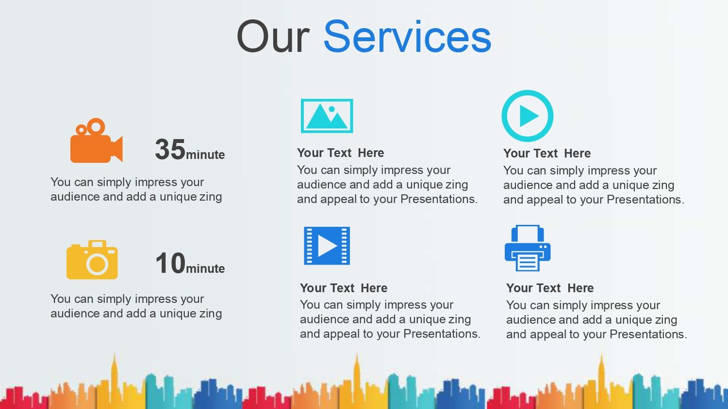 Plantilla PowerPoint Ciudad de Colores