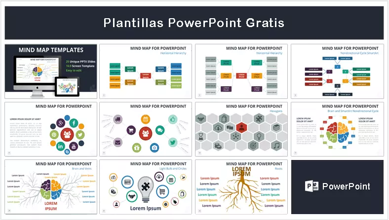 Plantilla PowerPoint Mapa Mental